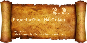 Mayerhoffer Márton névjegykártya