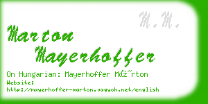 marton mayerhoffer business card